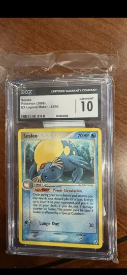 CGC 10 GEM MINT Sealeo EX Legend Maker 43/92 2006 Pokemon Card - Image 1