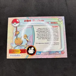 #84 Doduo Topps Blue TV Animation Pokemon Card 2000 Foil - Image 3
