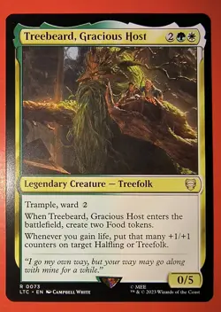 MTG, MAGIC: TREE BEARD, GRACIOUS HOST, LTC, COMMANDER UNPLAYED, RARE #0073 - Image 1