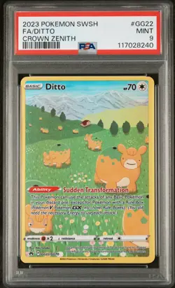 2023 Pokemon Sword and Shield Crown Zenith Full Art #GG22 FA/DITTO PSA 9 - Image 1