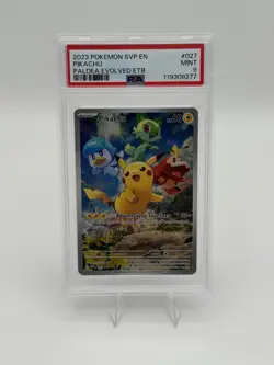 PSA 9 Pikachu 027 SVP EN Paldea Evolved ETB Promo S & V Pokemon English MINT 💥 - Image 1