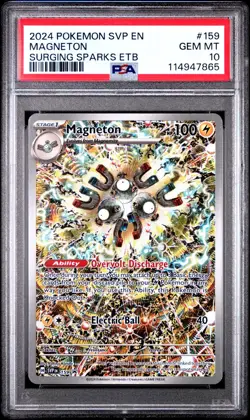 Magneton PSA 10 English Pokemon 159 Black Star Promo Surging Sparks ETB 2024 IR - Image 1