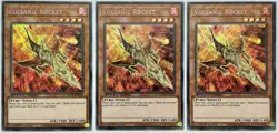 3 x SGX1-ENH10 Volcanic Rocket - Secret Rare 1st Edition Near Mint YuGiOh Cards - Image 1