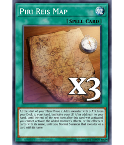 3x Piri Reis Map JUSH-EN030 Rare NM 1st Ed YUGIOH - Image 1