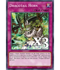 3x Dracotail Horn JUSH-EN010 Rare NM 1st Ed YUGIOH - Image 1