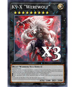 3x K9-X "Werewolf" JUSH-EN037 Super Rare NM 1st Ed YUGIOH - Image 1
