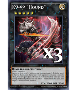 3x K9-00 "Hound" JUSH-EN036 Super Rare NM 1st Ed YUGIOH - Image 1