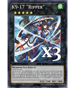 3x K9-17 "Ripper" JUSH-EN035 Super Rare NM 1st Ed YUGIOH - Image 1