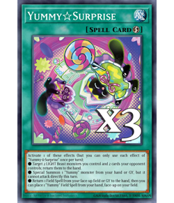 3x Yummy Surprise JUSH-EN025 Super Rare NM 1st Ed YUGIOH - Image 1
