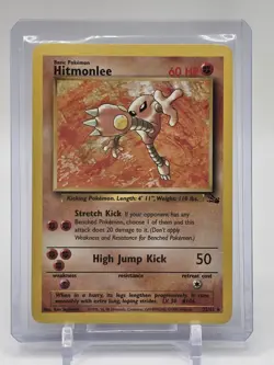 Hitmonlee 22/62 Fossil Rare Non-Holo LP Vintage Pokemon TCG Card - Image 1