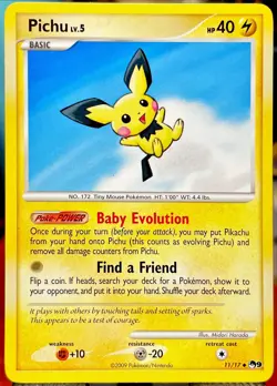 🔥 NM 🔥Pichu 11/17 - POP Series 9 - Uncommon - Pokemon Card TCG ⭐ - Image 1