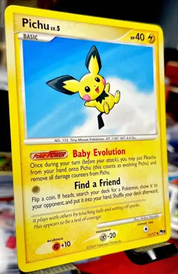🔥 NM 🔥Pichu 11/17 - POP Series 9 - Uncommon - Pokemon Card TCG ⭐ - Image 2