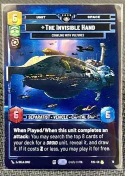 Star Wars Unlimited Galactic Championship 2025 - Invisible Hand Silver Pack Card - Image 1