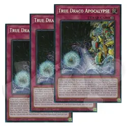 Yugioh - True Draco Apocalypse x 3 - 1st Edition Secret Rare NM - Free Holo Card - Image 1