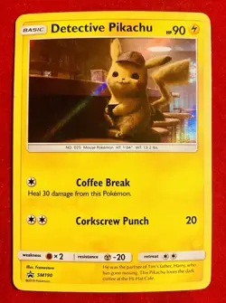 Pokemon SM Promos Detective Pikachu Holo Card #SM190 - Image 1