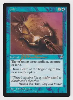 Gold Signed Jolt Proof NM Mirage Artist John Matson 1996 MTG Magic AP Vintage! - Image 1