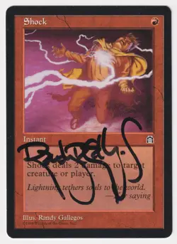 Signed Shock Proof HP Stronghold Artist Randy Gallegos 1998 WOTC MTG Magic AP! - Image 1
