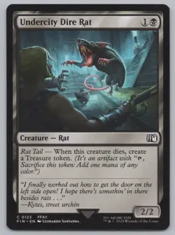 MTG Playset (4) - Final Fantasy - Undercity Dire Rat #123 -h453 - Image 2
