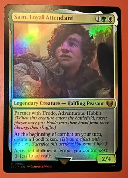 MTG, MAGIC: SAM,LOYAL ATTENDANT, LTC, COMMANDER UNPLAYED, MYTHIC #0007 FOIL - Image 1