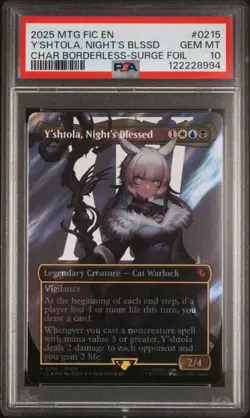 2025 MTG FINAL FANTASY #0215 Y'SHTOLA, NIGHT'S BLESSED PSA 10 - GEM MINT - Image 1