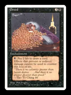 MTG Greed LP Light Play Classic Sixth Edition - Image 1