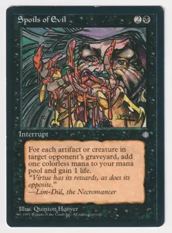 Spoils of Evil Proof LP Ice Age Artist Quinton Hoover 1995 MTG Magic AP Vintage! - Image 1