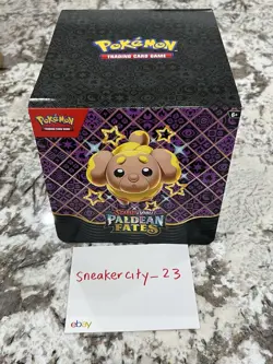 🔥 Pokemon Paldean Fates Tech Sticker Collection 12 Sealed Blisters in Display - Image 1