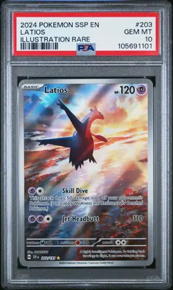 2024 POKEMON SSP EN-SURGING SPARKS ILLUSTRATION RARE #203 LATIOS PSA 10 - Image 1