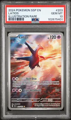 2024 POKEMON SSP EN-SURGING SPARKS ILLUSTRATION RARE #203 LATIOS PSA 10 - Image 1