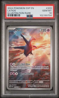 2024 POKEMON SSP EN-SURGING SPARKS ILLUSTRATION RARE #203 LATIOS PSA 10 - Image 1