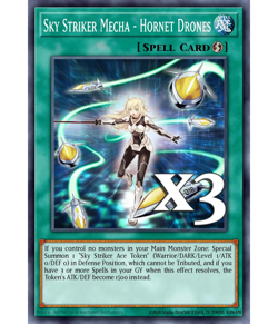 3x Sky Striker Mecha - Hornet Drones JUSH-EN053 Rare NM 1st Ed YUGIOH - Image 1