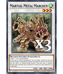 3x Martial Metal Marcher JUSH-EN052 Rare NM 1st Ed YUGIOH - Image 1