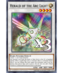 3x Herald Of The Arc Light JUSH-EN051 Rare NM 1st Ed YUGIOH - Image 1