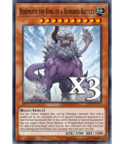 3x Behemoth the King of a Hundred Battles JUSH-EN050 Rare NM 1st Ed YUGIOH - Image 1