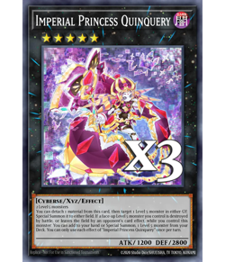 3x Imperial Princess Quinquery JUSH-EN045 Rare NM 1st Ed YUGIOH - Image 1