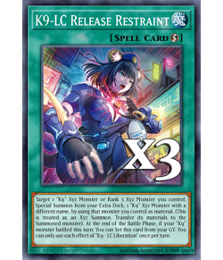 3x K9-LC Release Restraint JUSH-EN038 Rare NM 1st Ed YUGIOH - Image 1