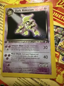 2000 Pokemon 1st Edition Team Rocket Dark Alakazam Holo trading card - Image 1