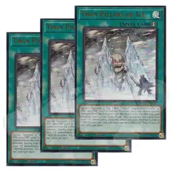 Yugioh - Twin Pillars of Ice x 3 - 1st Edition Ultra Rare NM - Free Holo Card - Image 1