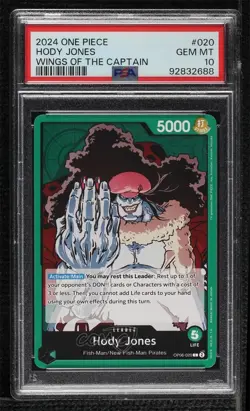 2023 One Piece Card Game: Wings of Captain OP06 L Hody Jones PSA 10 GEM MT 0i1b - Image 1