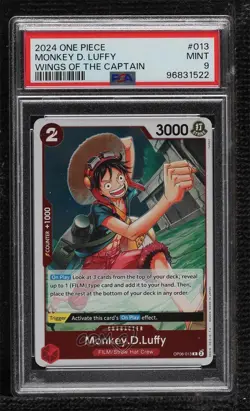 2023 One Piece Card Game: Wings of Captain OP06 Monkey D Luffy PSA 9 MINT 7ab - Image 1