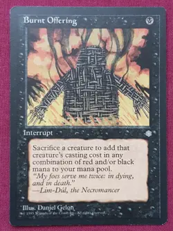 Magic The Gathering ICE AGE BURNT OFFERING black card MTG - Image 1
