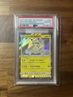 PSA 10 Easter's Pikachu 055/SM-P Promo Holo Rare Pokemon Card 2017 Japanese GEM - Image 1