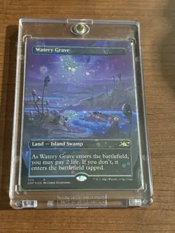 Watery Grave (Borderless) (529) GALAXY FOIL MTG Unfinity Shock Land NM Rare - Image 1