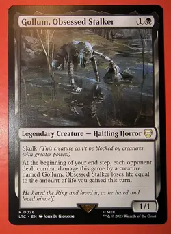 MTG, MAGIC: GOLLUM, OBSESSED STALKER LTC, UNPLAYED, RARE #0026 , REGULAR FINISH - Image 1