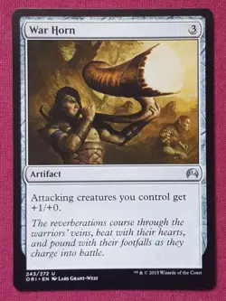 Magic The Gathering ORIGINS WAR HORN artifact card MTG - Image 1