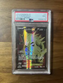2015 POKEMON XY ANCIENT ORIGINS #91 FULL ART/TYRANITAR EX PSA 9 - Image 1