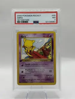 Pokemon Team Rocket Abra 1st Edition #49/62 PSA 7 Near-Mint #105417367 - Image 1