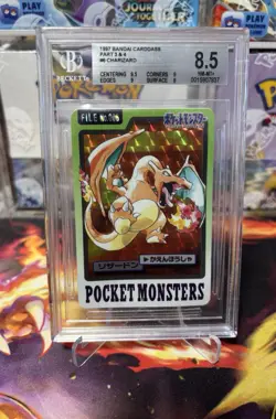 BGS 8.5 Charizard 1997 Bandai Carddass #6 Part 3 & 4 Holo File 006 Pokemon Prism - Image 1