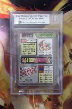 BGS 8.5 Charizard 1997 Bandai Carddass #6 Part 3 & 4 Holo File 006 Pokemon Prism - Image 4