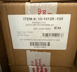 Pokemon TCG Black Bolt 3 PACK TECH STICKER DISPLAY CASE Factory Sealed 12 ct - Image 1